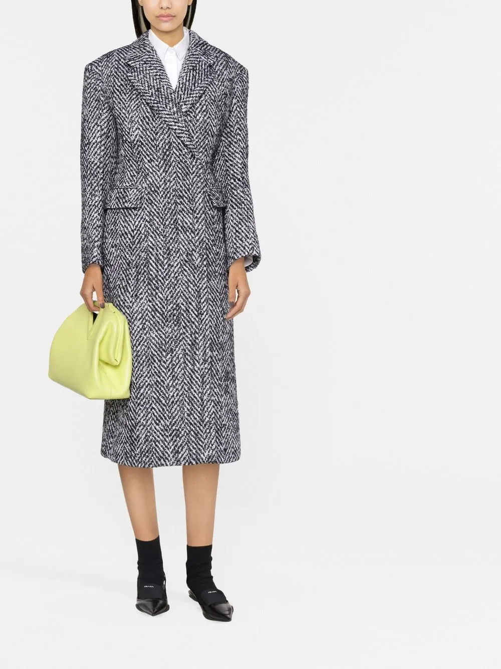 Prada single-breasted herringbone coat | Single Breasted Coats | Image 2