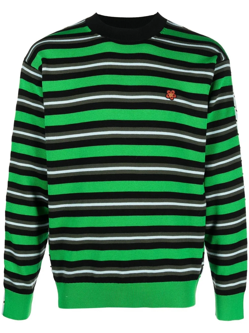 Kenzo Striped floral-embroidered Jumper - Farfetch