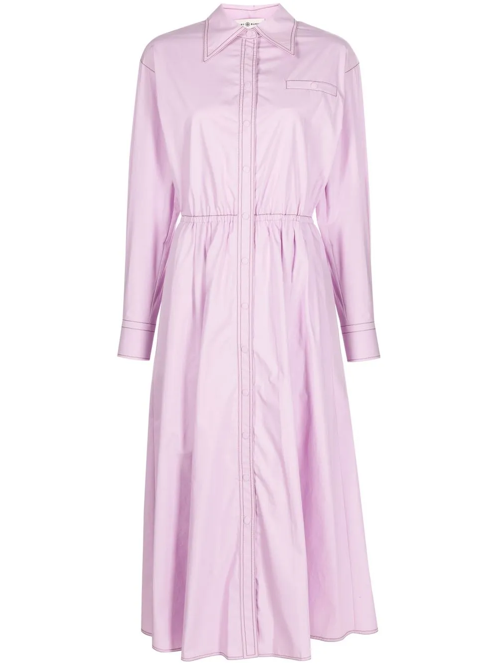 

Tory Burch vestido camisero de manga larga - Rosado