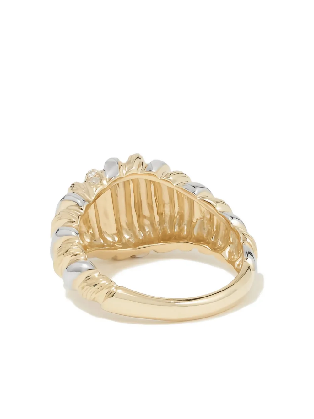 Yvonne Léon 9kt wit- en geelgouden ring met diamant