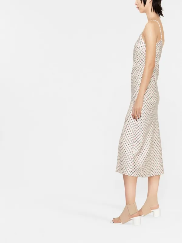 ワンピース MAISON MARGIELA Embroidered crepe midi slip dress Maison Margiela Embroidered-logo Midi Dress In Black | ModeSens