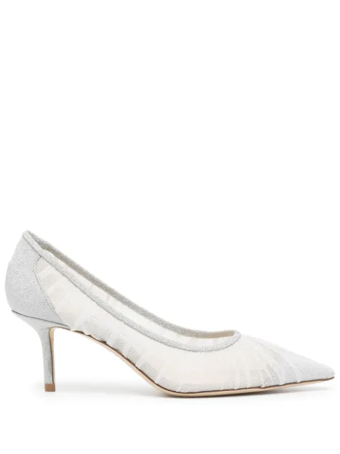 Jimmy Choo Love 65mm glitter mesh pumps