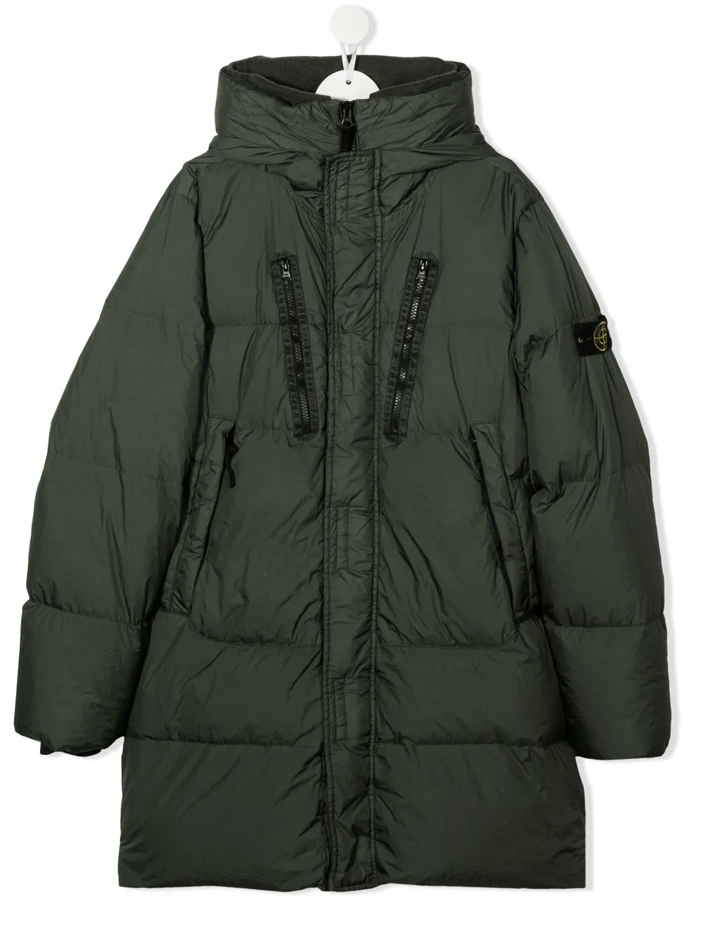 

Stone Island Junior abrigo capitonado con parche del logo - Verde