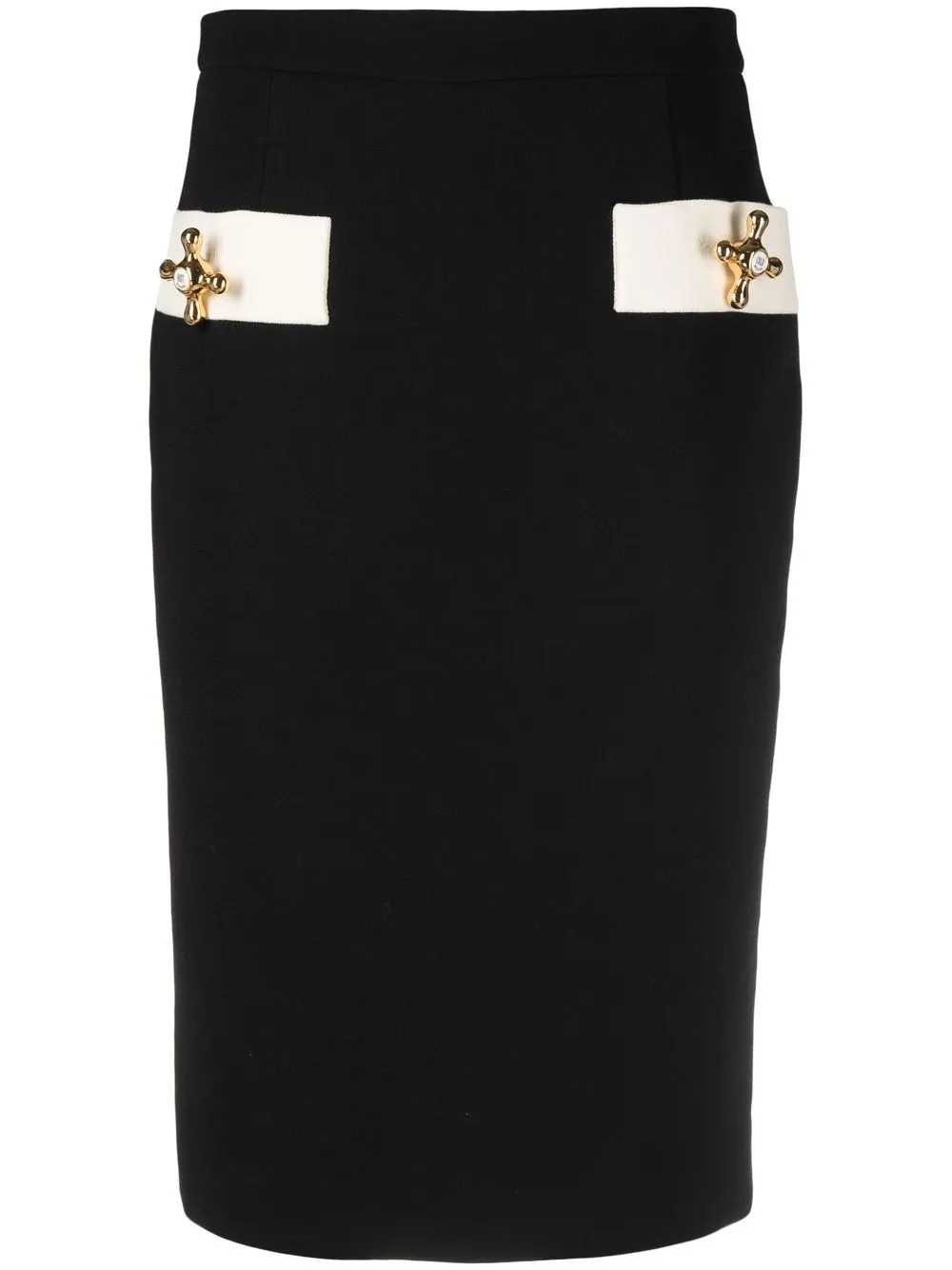 

Moschino tap-detail straight skirt - Black