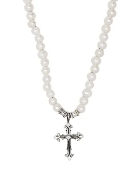 Emanuele Bicocchi cross pendant pearl necklace