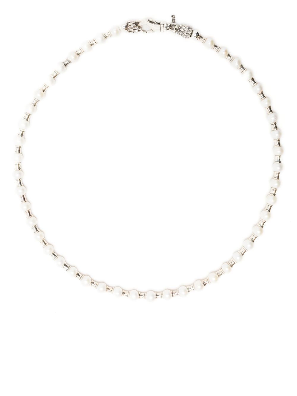Shop Emanuele Bicocchi Bead-embellished Pearl Necklace In Silver