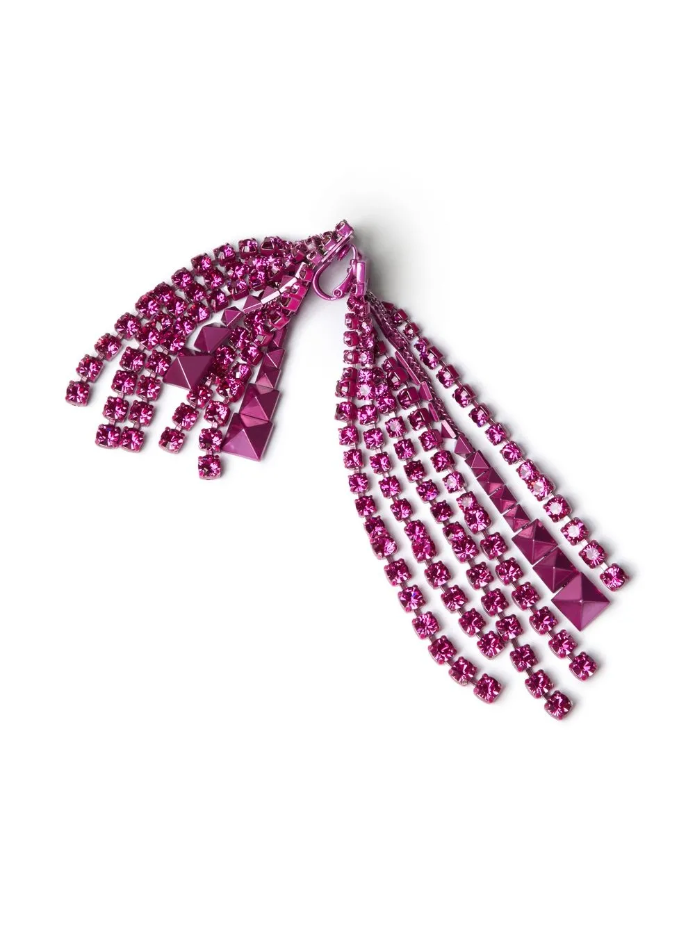 Valentino Garavani Brightrain Metal And Crystal Earrings Woman Pink Pp Uni In Pink