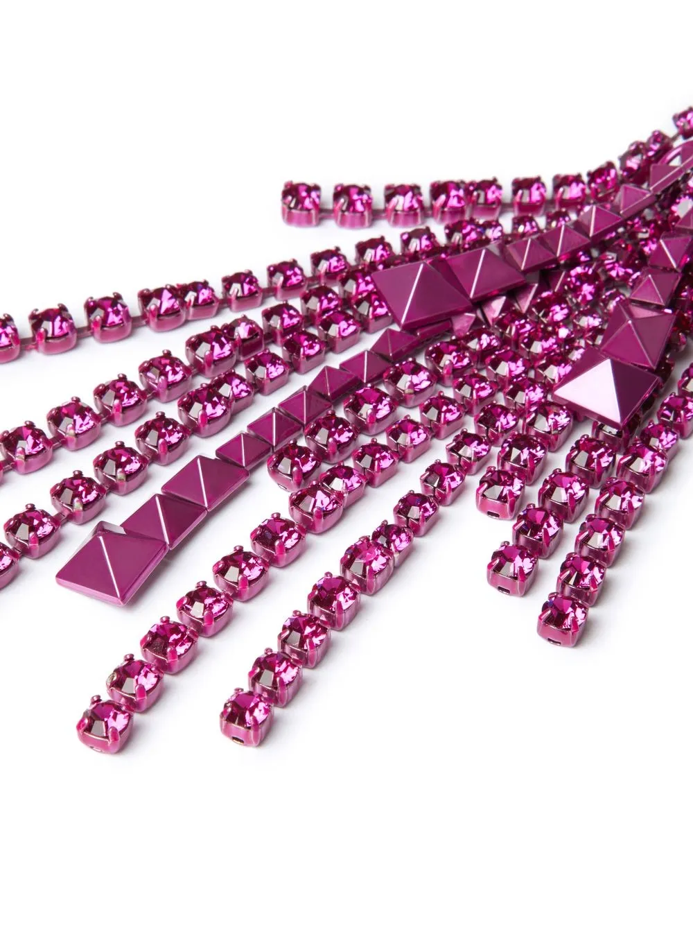 Valentino Garavani Brightrain Metal And Crystal Earrings Woman Pink Pp Uni In Pink