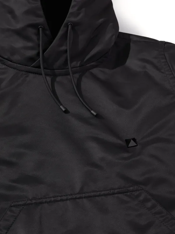 Valentino Garavani stud-detail Padded Hoodie | Black