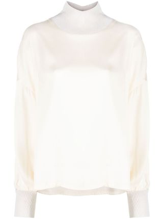 Lorena Antoniazzi roll-neck puff-sleeve Blouse - Farfetch