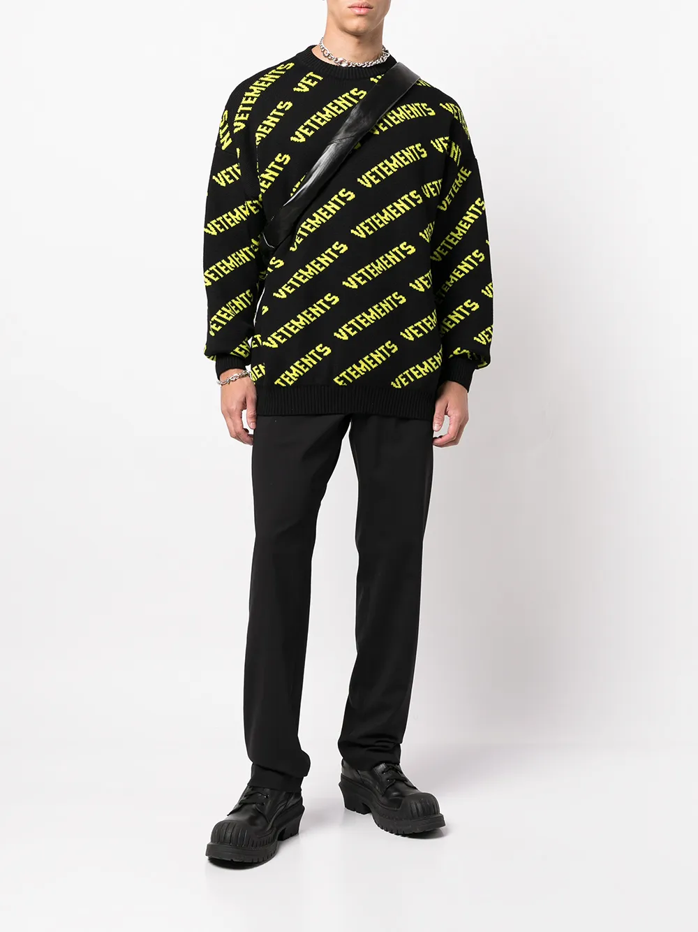 VETEMENTS Intarsia trui - Zwart