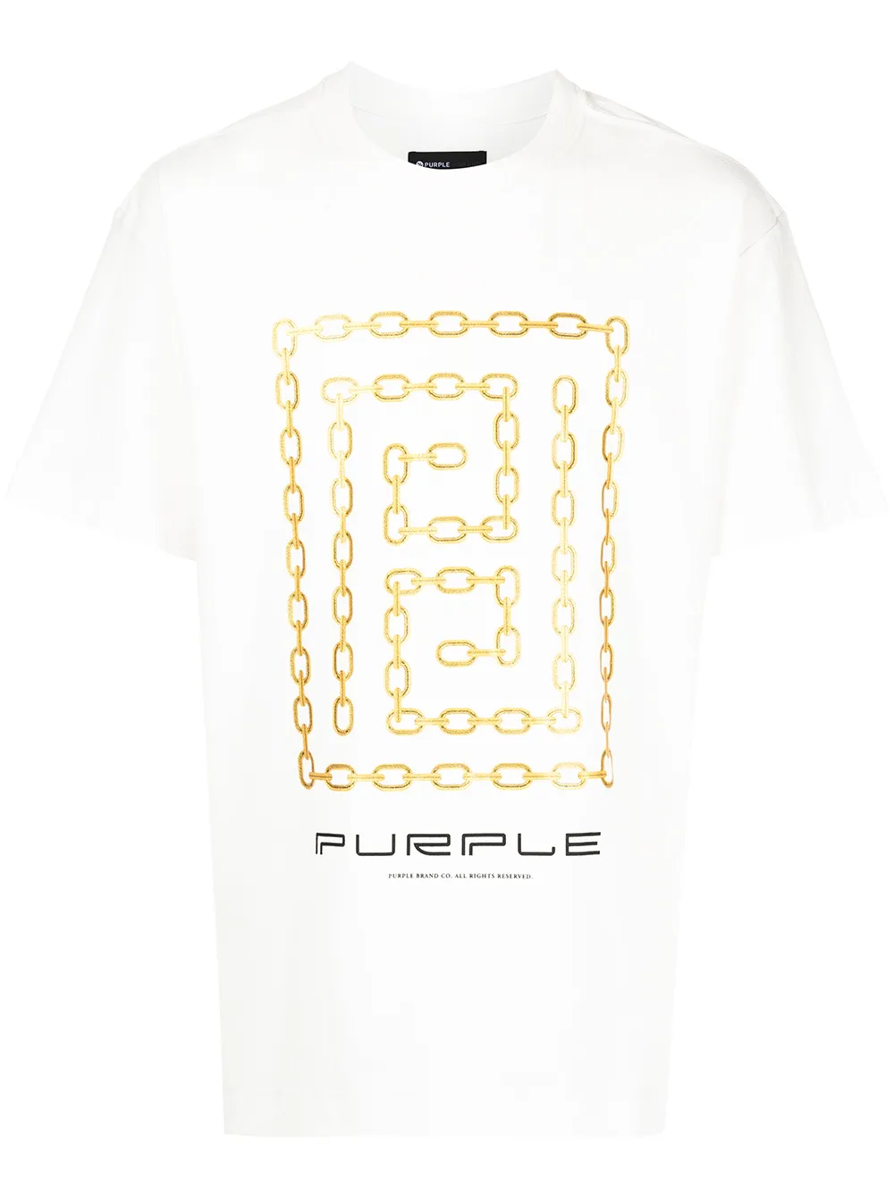 

Purple Brand playera Reverse Baby Meander-Chain - Blanco