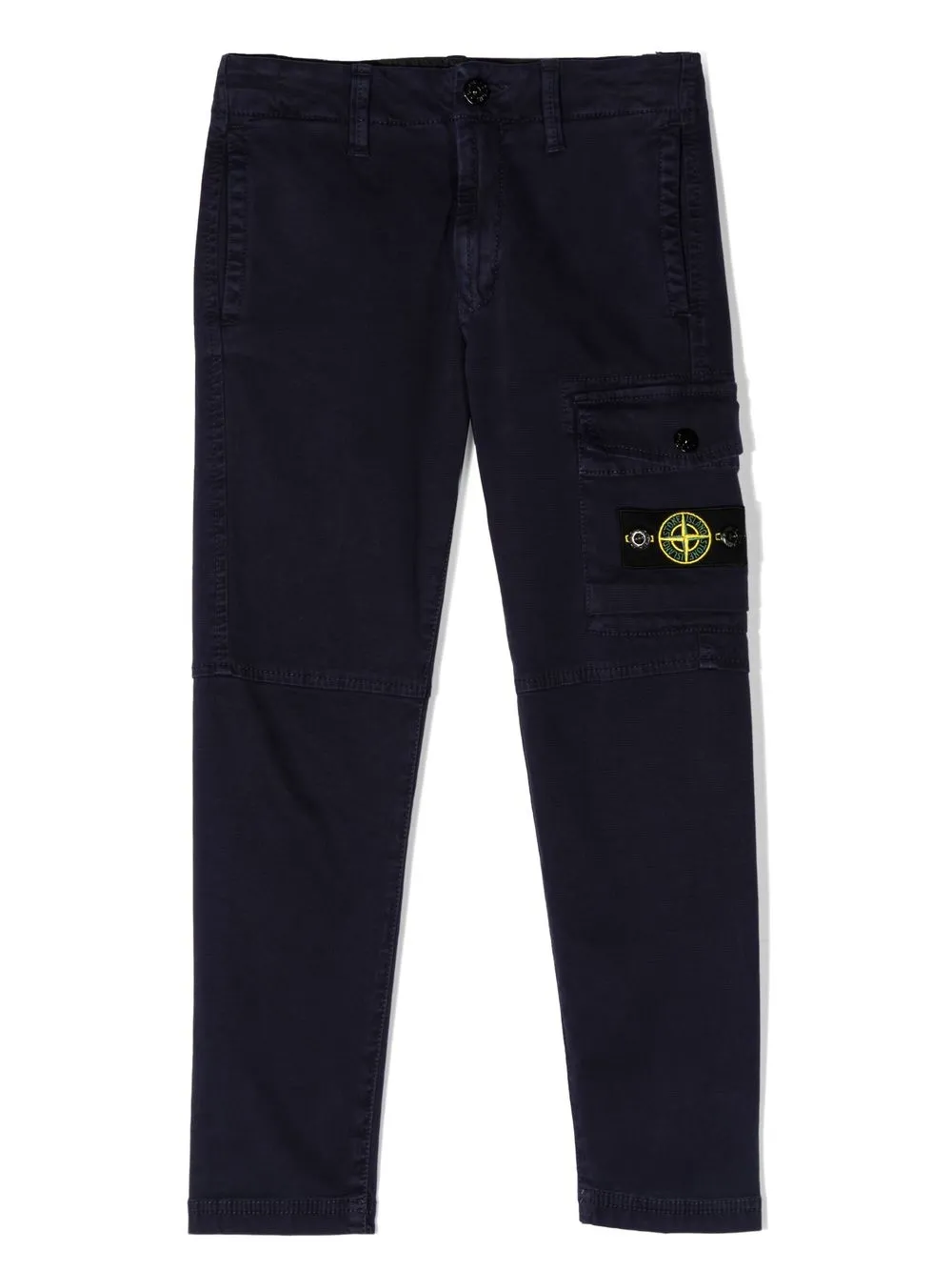 

Stone Island Junior pantalones rectos con parche del logo - Azul