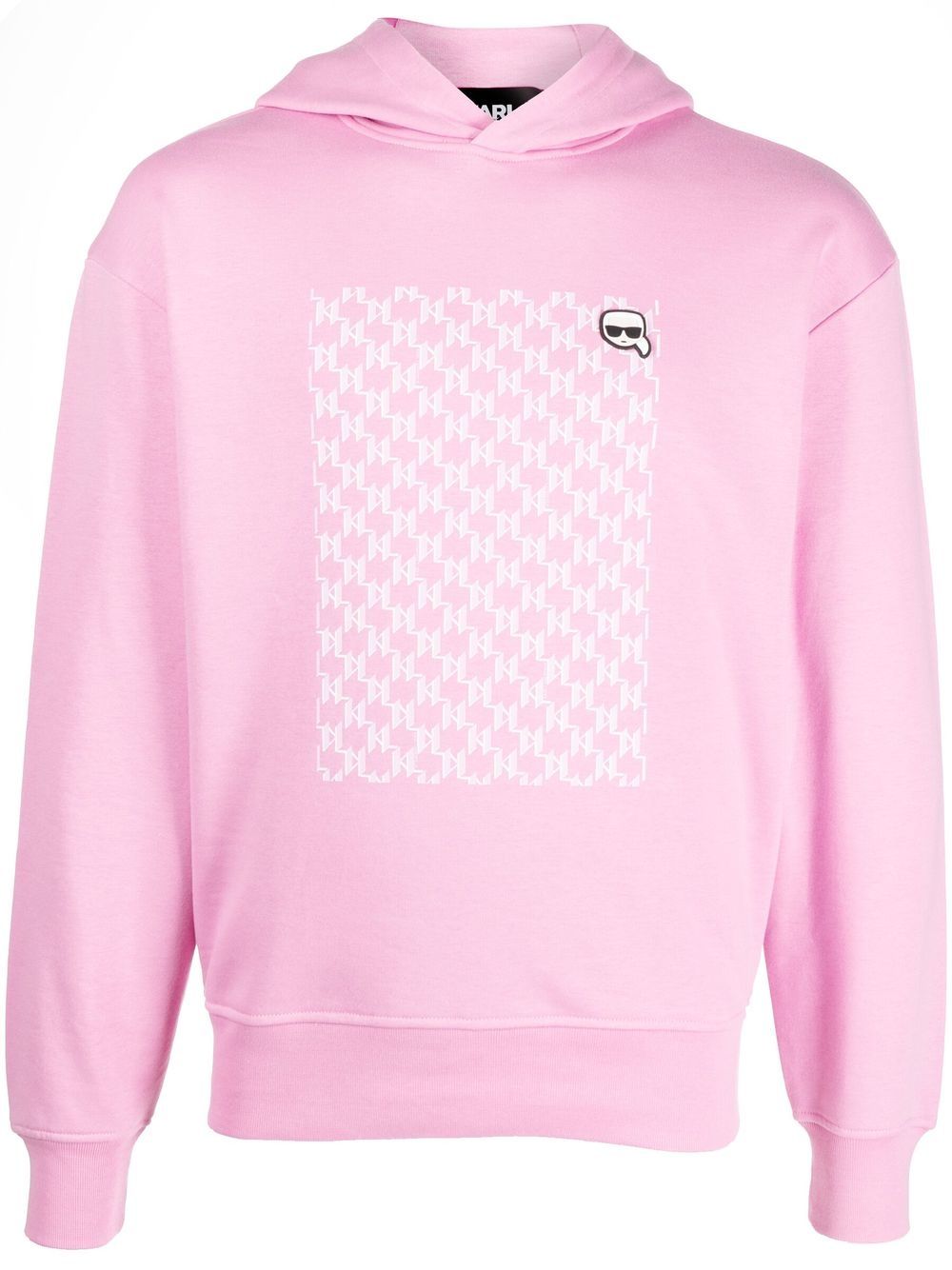Shop Karl Lagerfeld Ikonik Karl Organic Cotton Hoodie In Pink