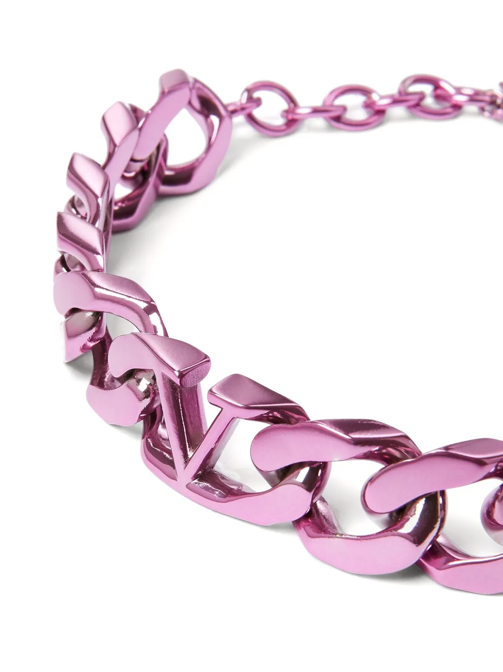 Valentino Garavani VLogo Signature curb-chain necklace - Roze
