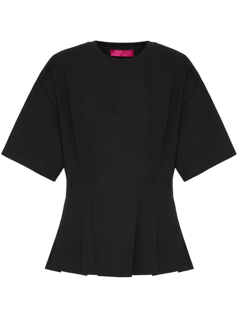 

Valentino pleat-detail short-sleeve T-shirt - Black