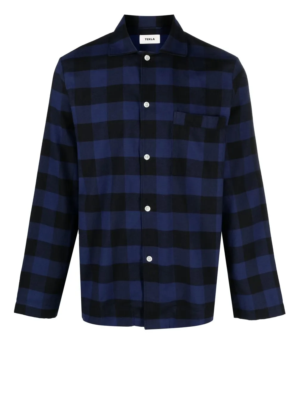 

TEKLA check pyjama shirt - Blue