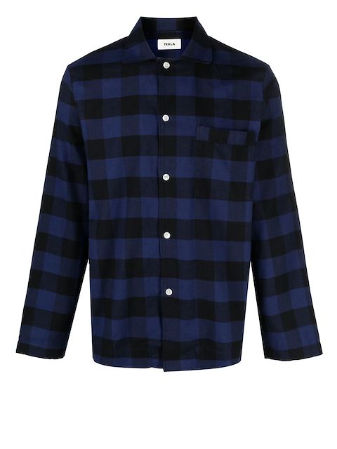 TEKLA check pyjama shirt