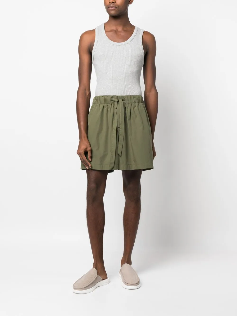 TEKLA Pyjamashorts met wijde pijpen - Groen