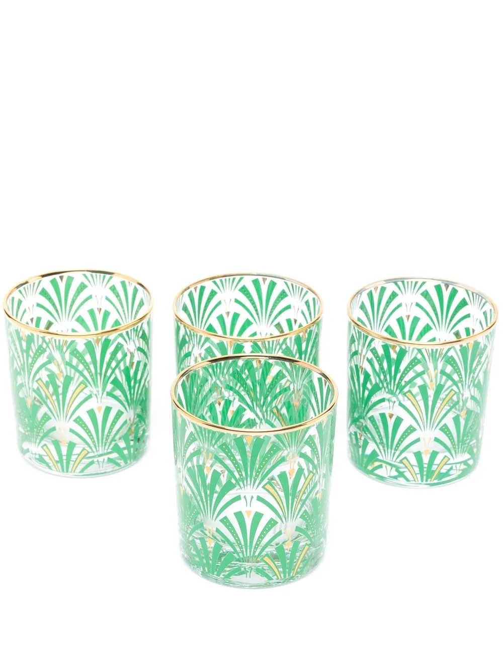 

Les-Ottomans x Browns 4 piece Palm print tumbler set - Neutrals