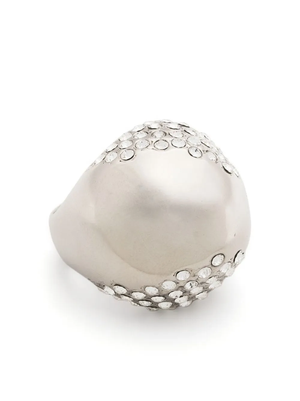 

Saint Laurent crystal-embellished ball ring - Silver