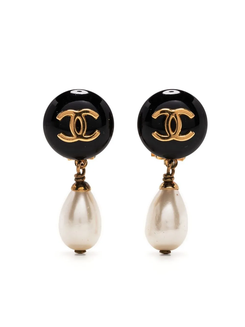 

Chanel Pre-Owned aretes de clip con logo CC 1996 - Dorado