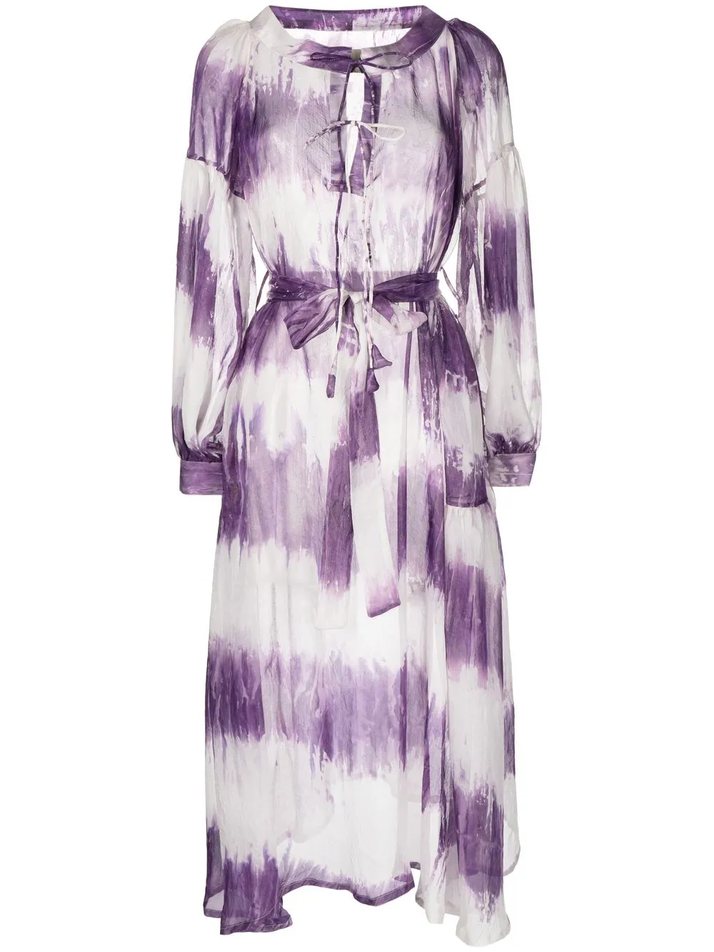 

Bambah vestido midi acampanado con motivo tie-dye - Morado