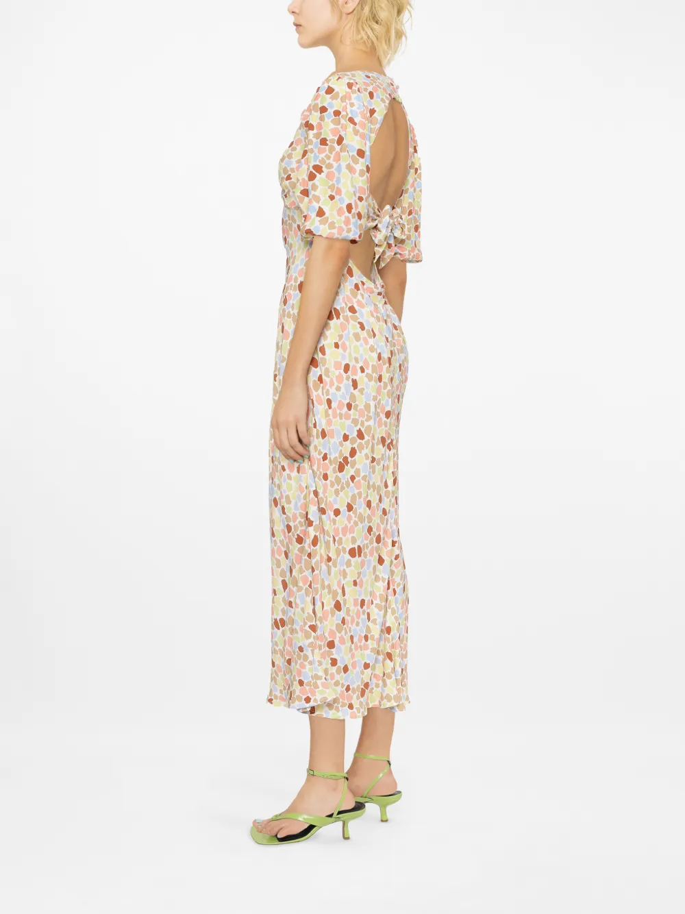 Steph Floral Tie Back Midi Dress | Rixo | Eraldo.com