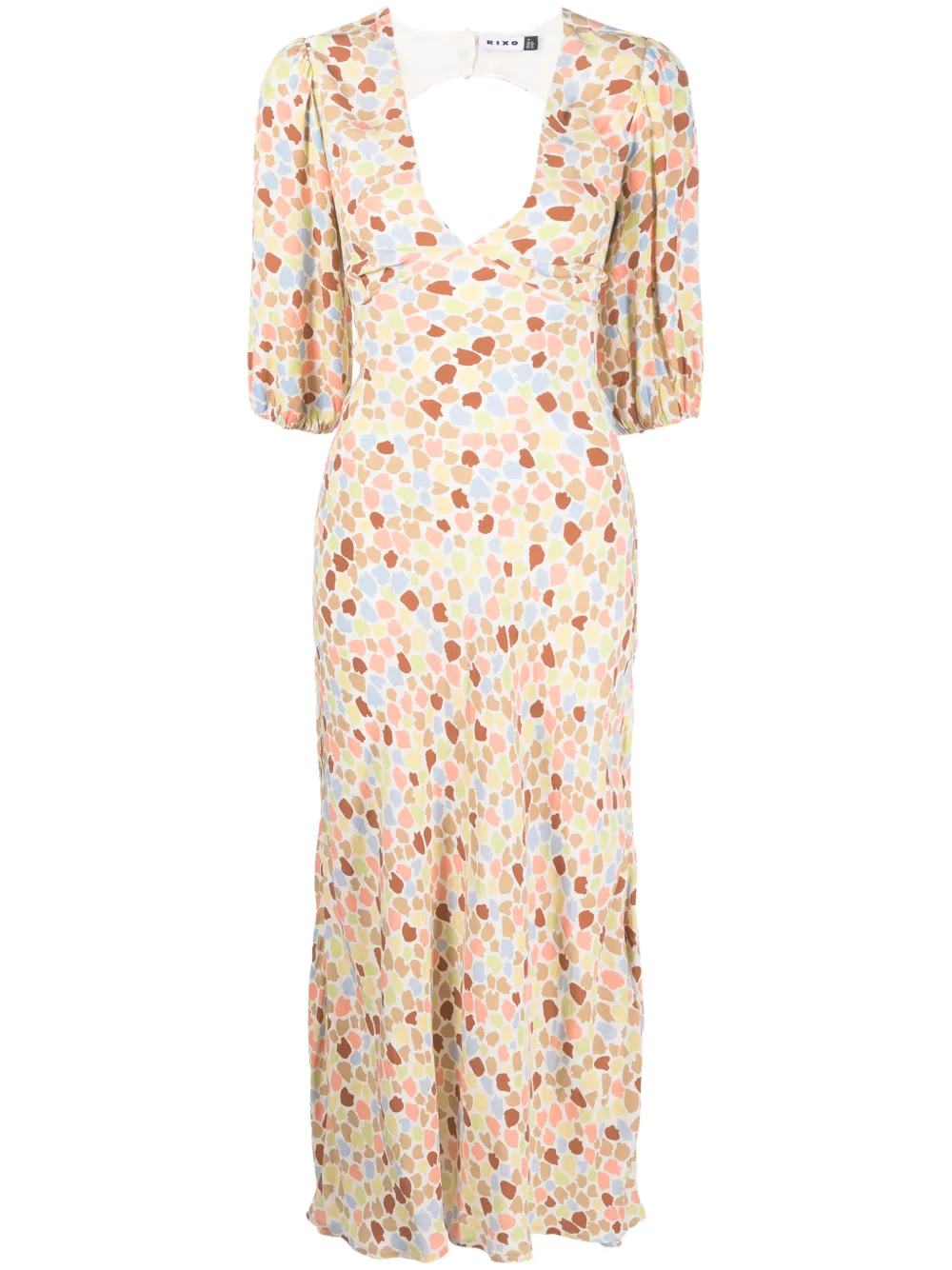 Steph Floral Tie Back Midi Dress | Rixo | Eraldo.com