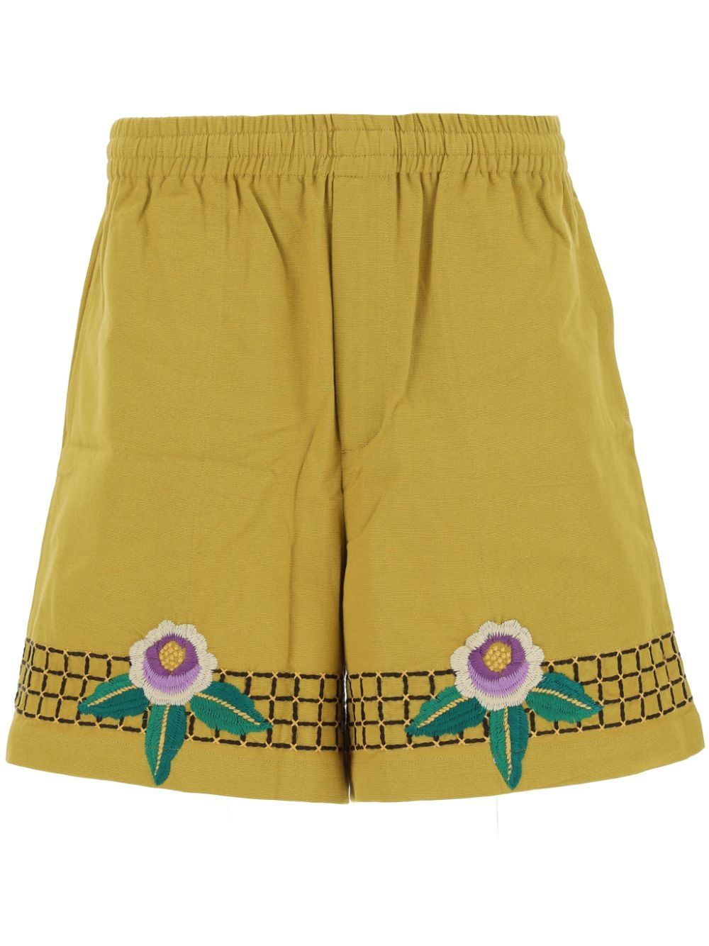BODE FLORAL-EMBROIDERED TRACK SHORTS