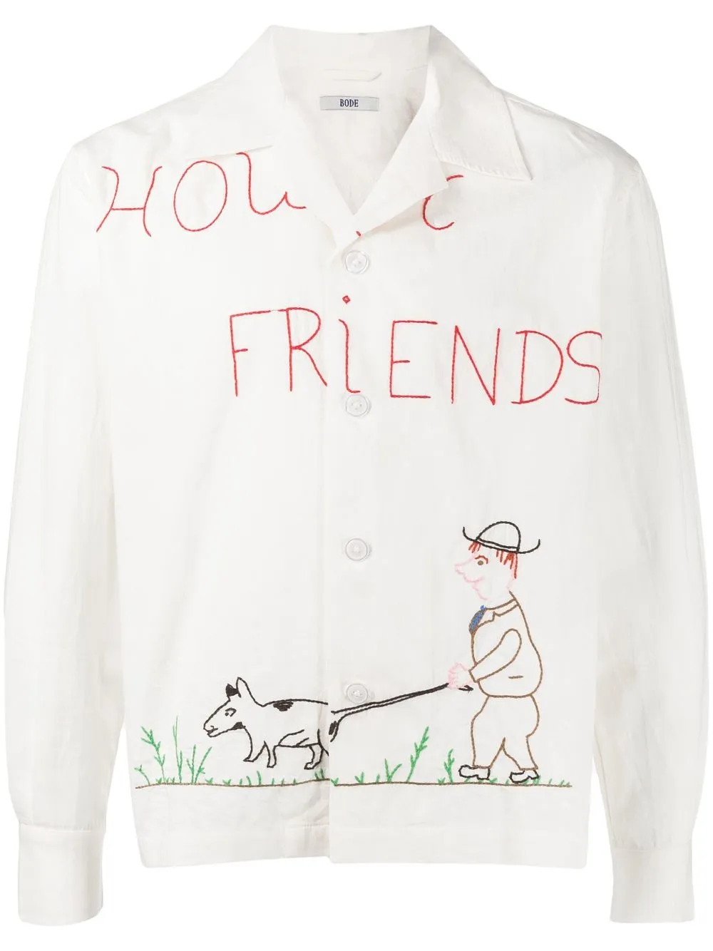 

BODE embroidered pullover shirt - White