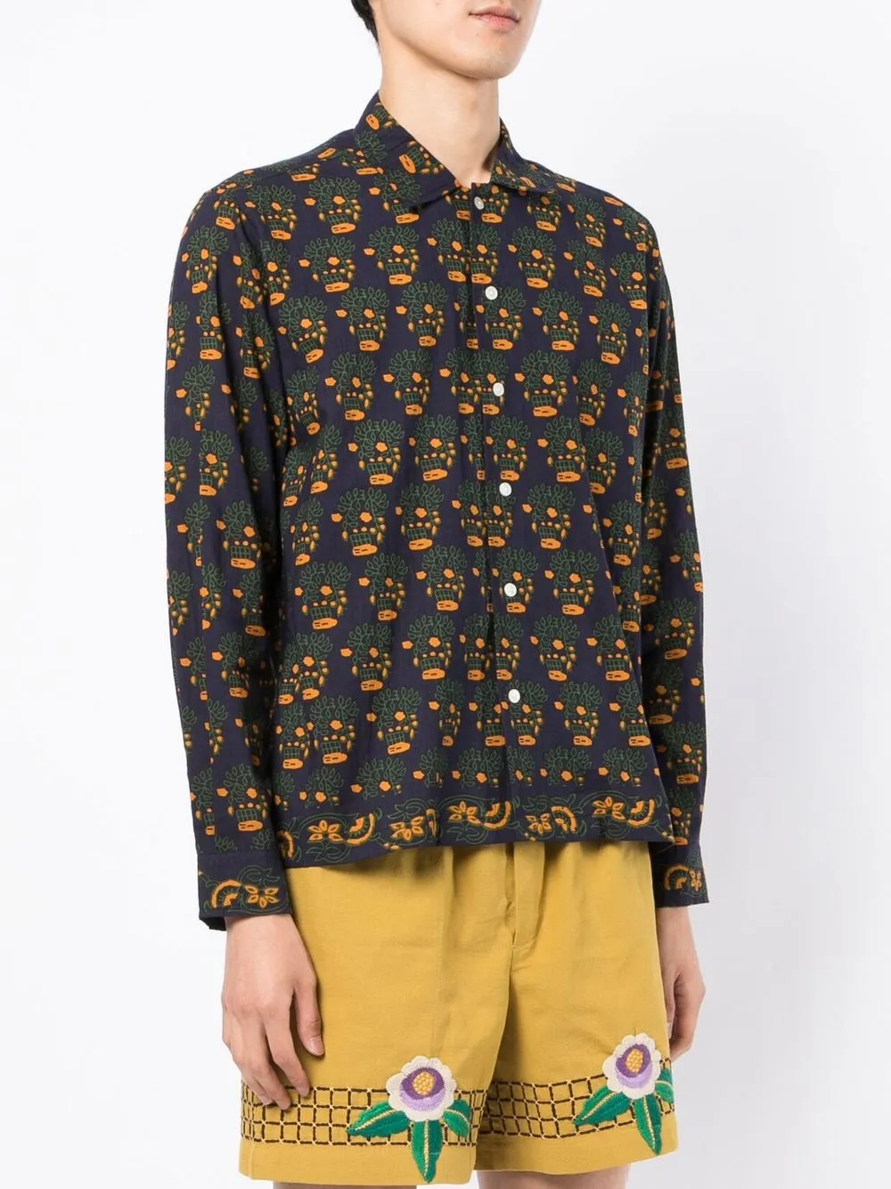  Bode Hemd Mit Grafischem Print   Blau 