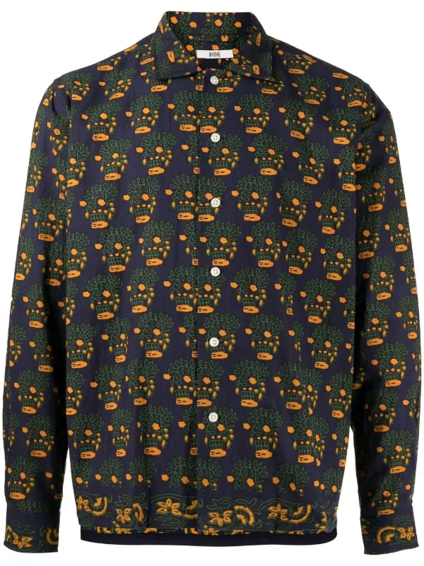 BODE シャツ BODE グラフィック シャツ | ブルー | FARFETCH JP