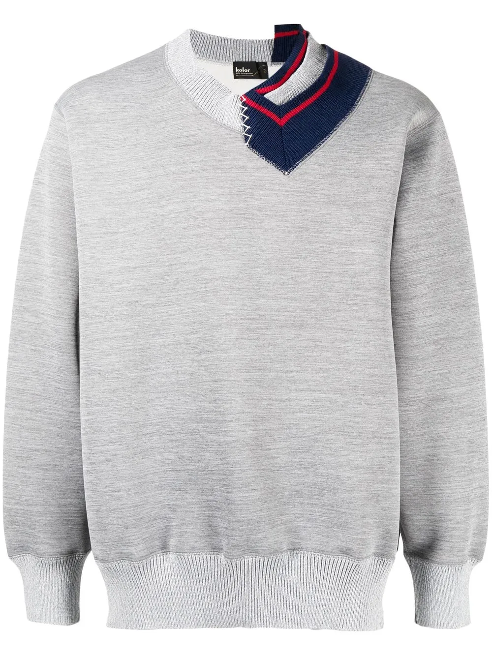 

Kolor panelled crew neck sweater - Grey