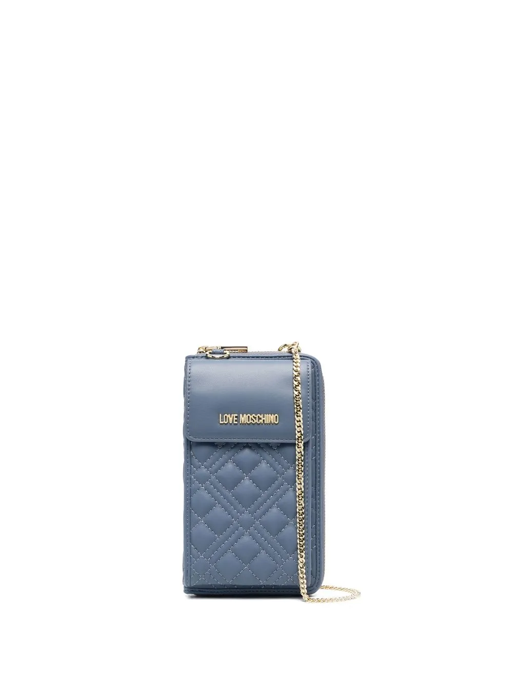 

Love Moschino quilted chain-strap wallet - Blue