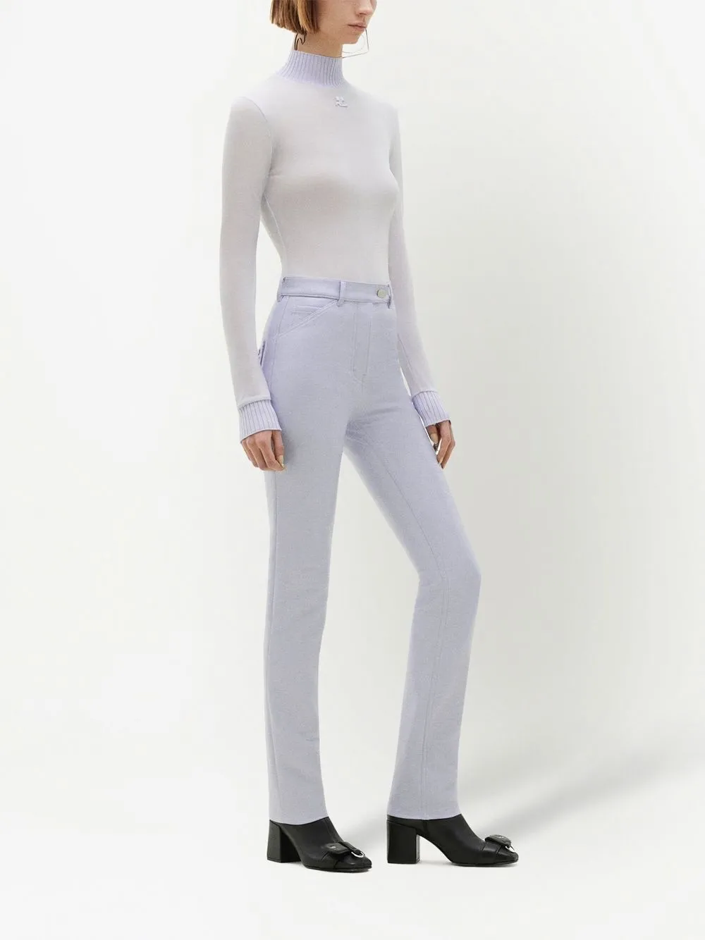  Courrèges Straight Leg Hose Aus Vinyl   Violett 