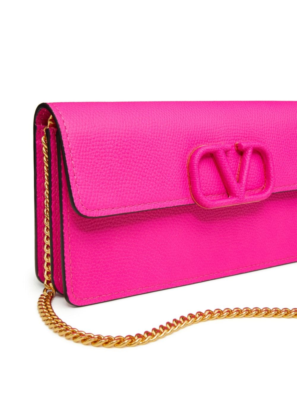 Valentino Garavani VLogo Signature chain-link wallet Roze