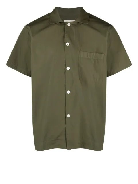 TEKLA short-sleeved organic cotton pajama shirt