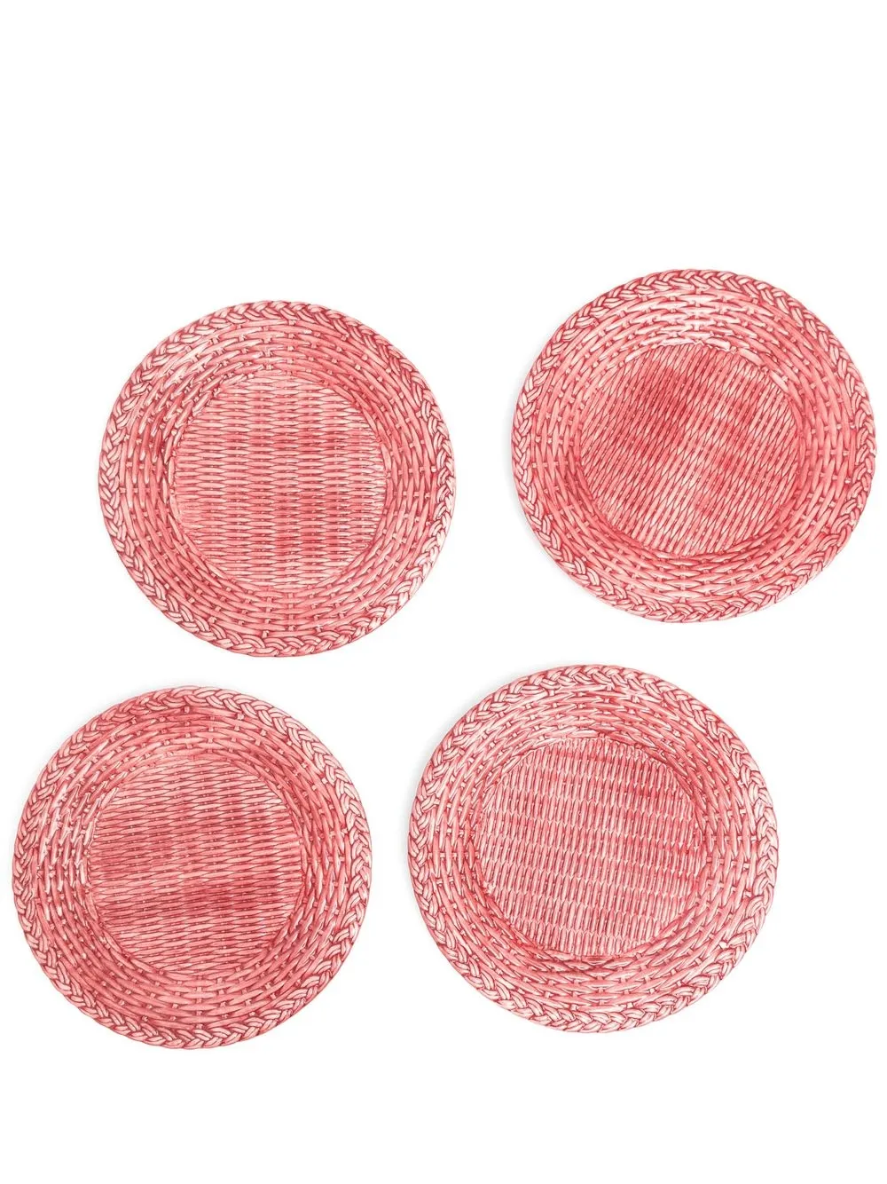

Les-Ottomans woven ceramic plates (set of 4) - Red