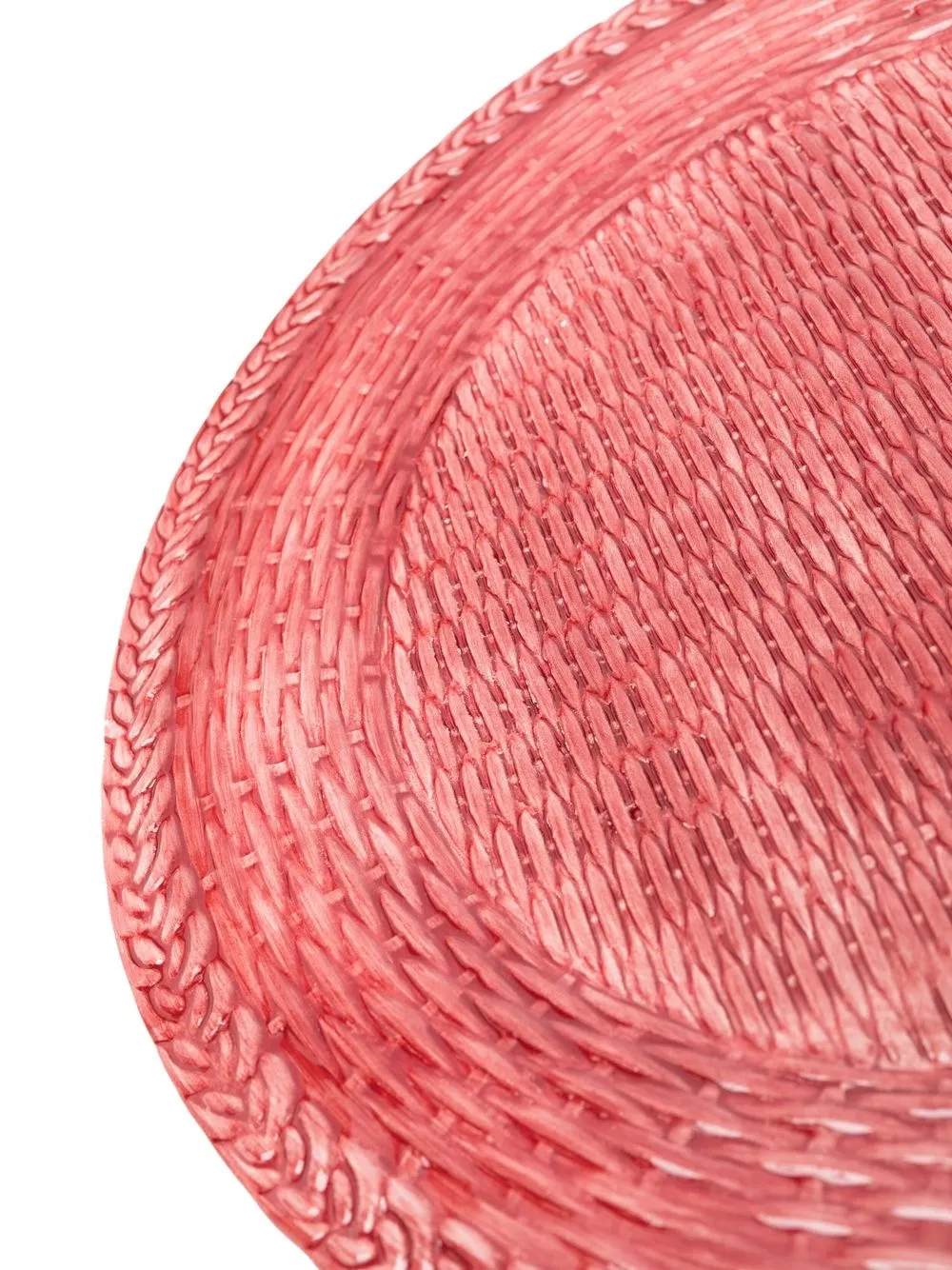 Les-ottomans Woven Porcelain Plates (set Of Four) In Red