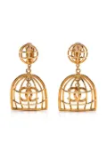 CHANEL Pre-Owned 1993 CC Birdcage clip-on earrings - Gold