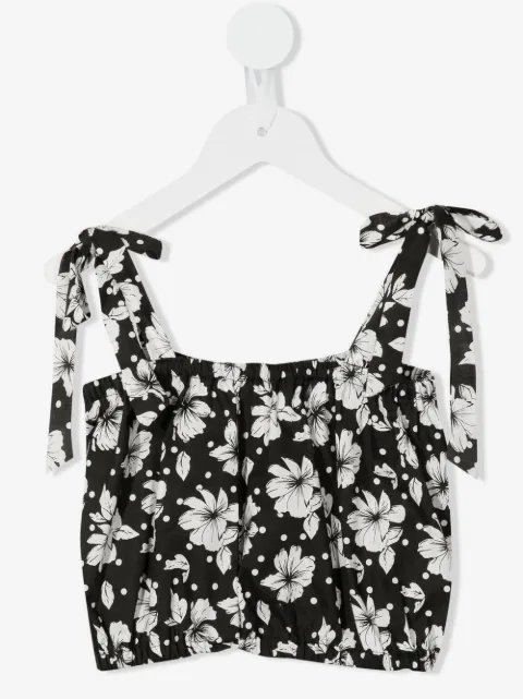 Little Bambah chaleco con volantes y estampado floral