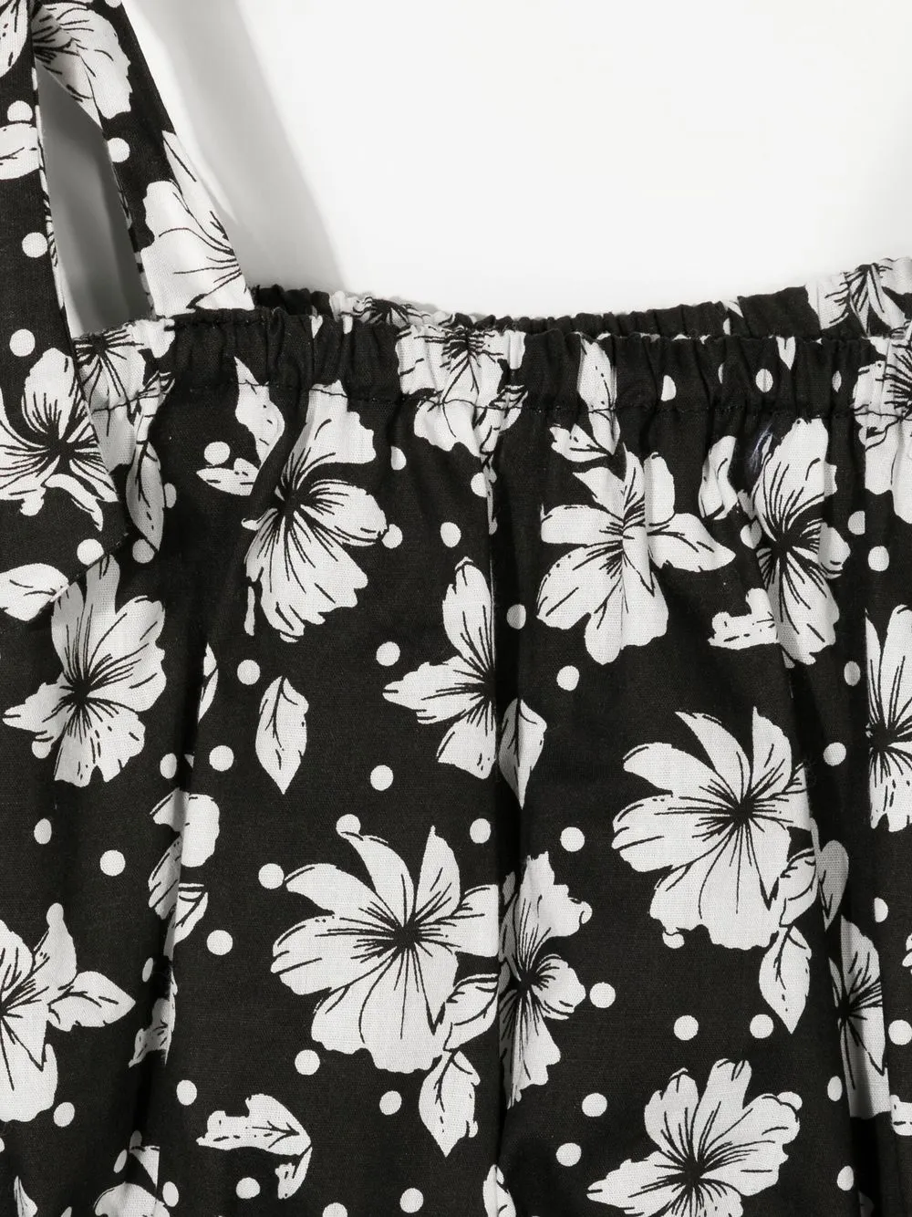  Little Bambah Gerüschtes Top Mit Blumen Print   Schwarz 