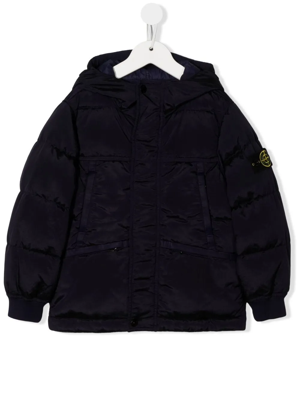 

Stone Island Junior chamarra con capucha y parche de Compass - Azul