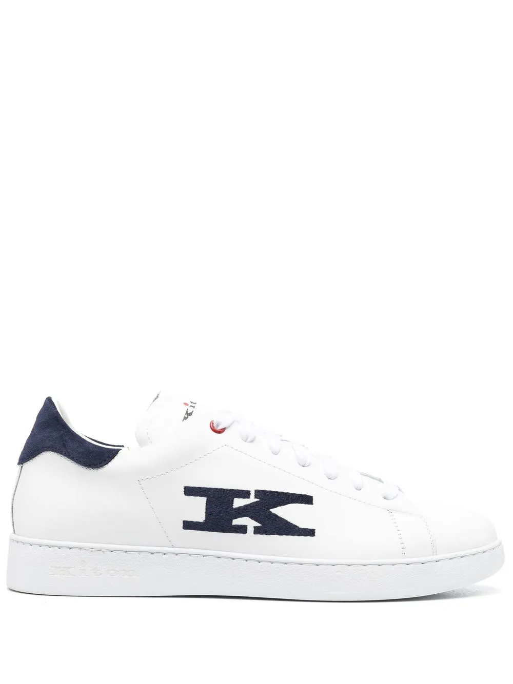 

Kiton logo-embroidered leather sneakers - White