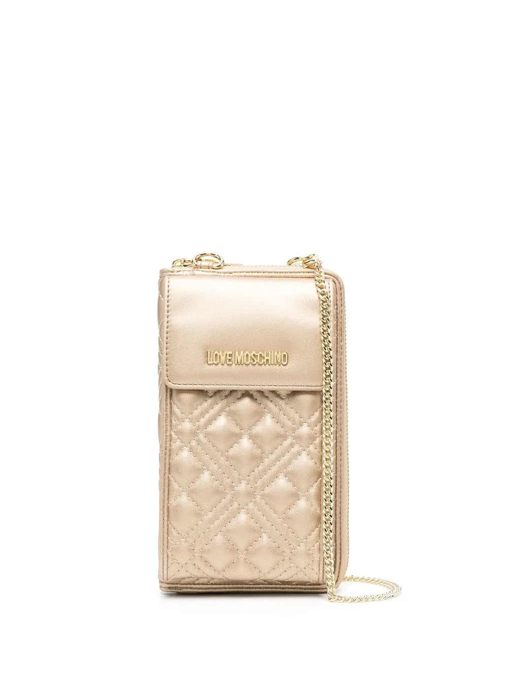 

Love Moschino quilted chain-strap wallet - Gold