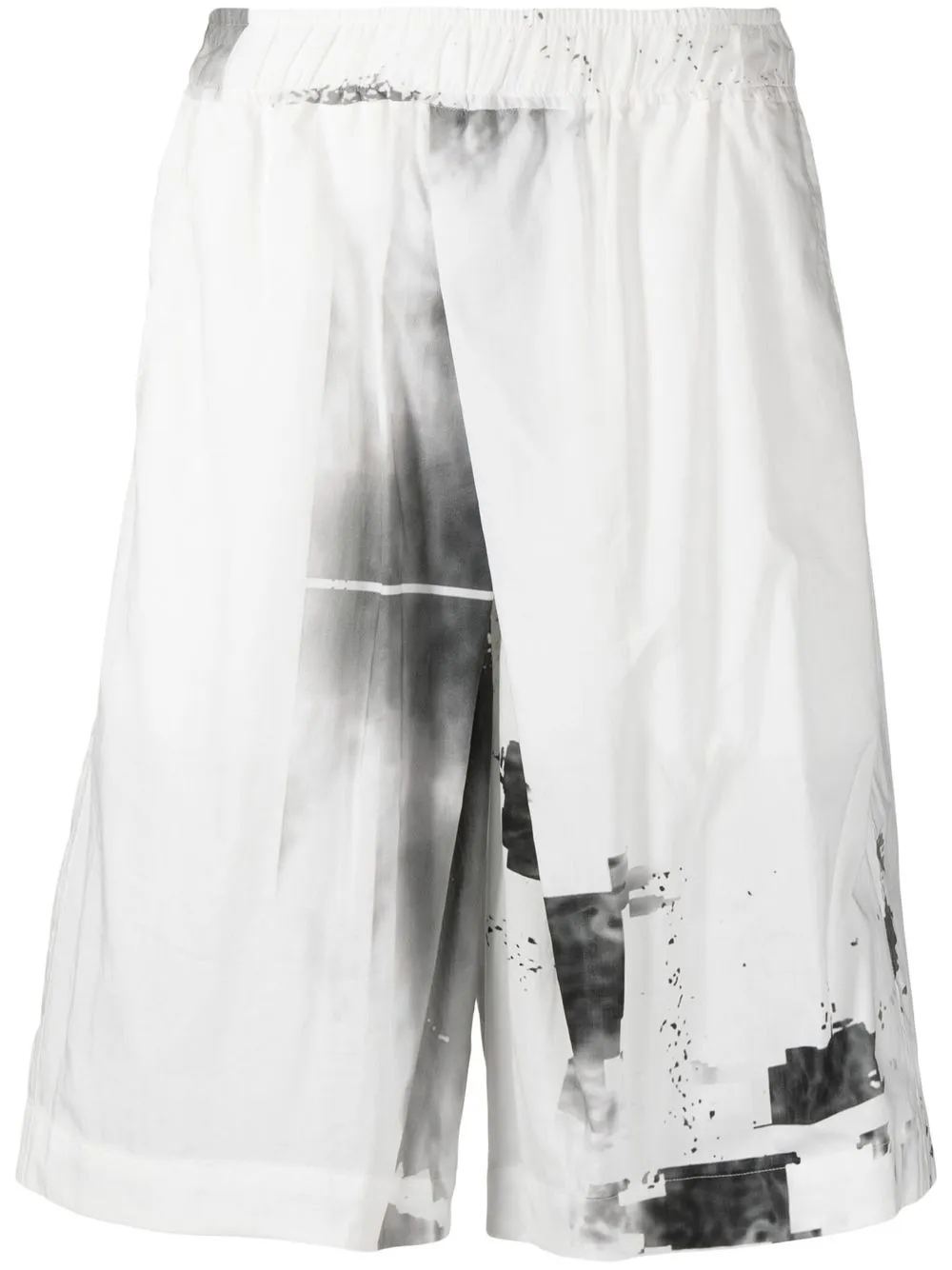 

Julius pixelized-print detail bermuda shorts - White