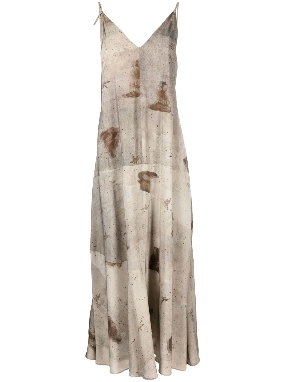 

Ziggy Chen abstract-pattern maxi-dress - Brown