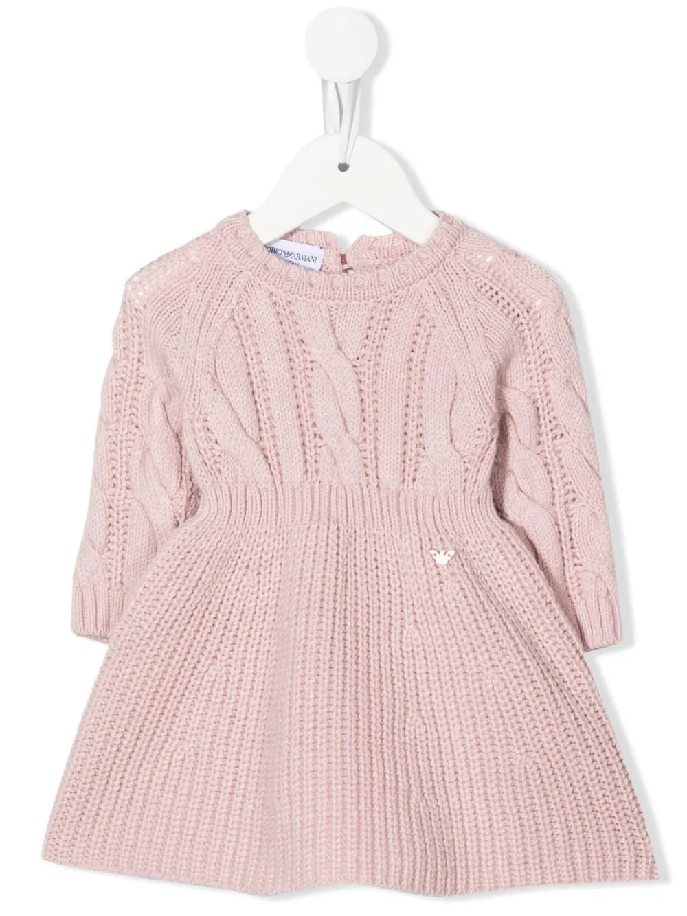 

Emporio Armani Kids vestido tejido con falda acampanada - Rosado