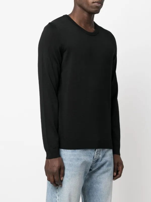 BOSS Crew Neck Pullover Sweater Black FARFETCH AE